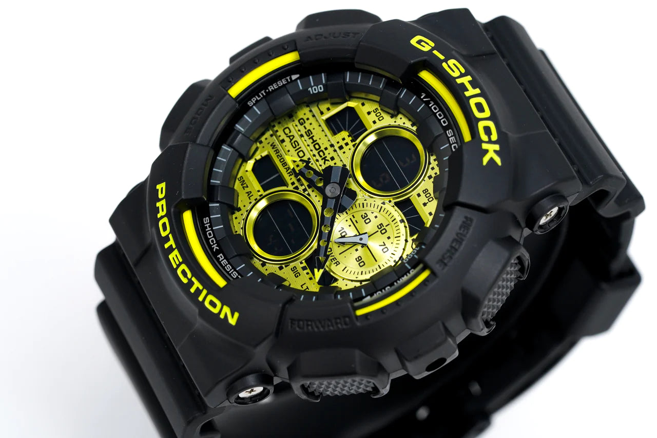 Casio G-Shock Watch Men's Neon Yellow/Black GA-140DC-1ADR - Seven 