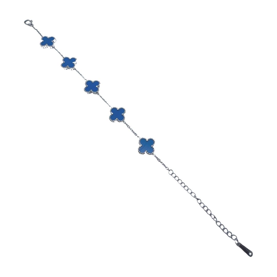 Clover Blue Stainless Steel Bracelet