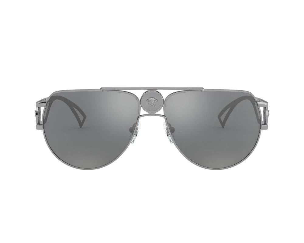Versace Men s Sunglasses Medusa Pilot Silver Mirror VE222510016G