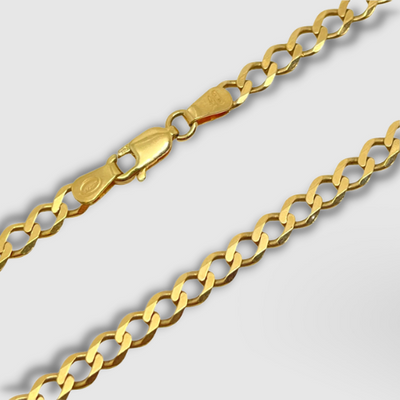 9 k yellow gold curb chain 18” inches 3 mm