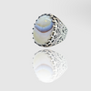 Agate Mens Silver Ring