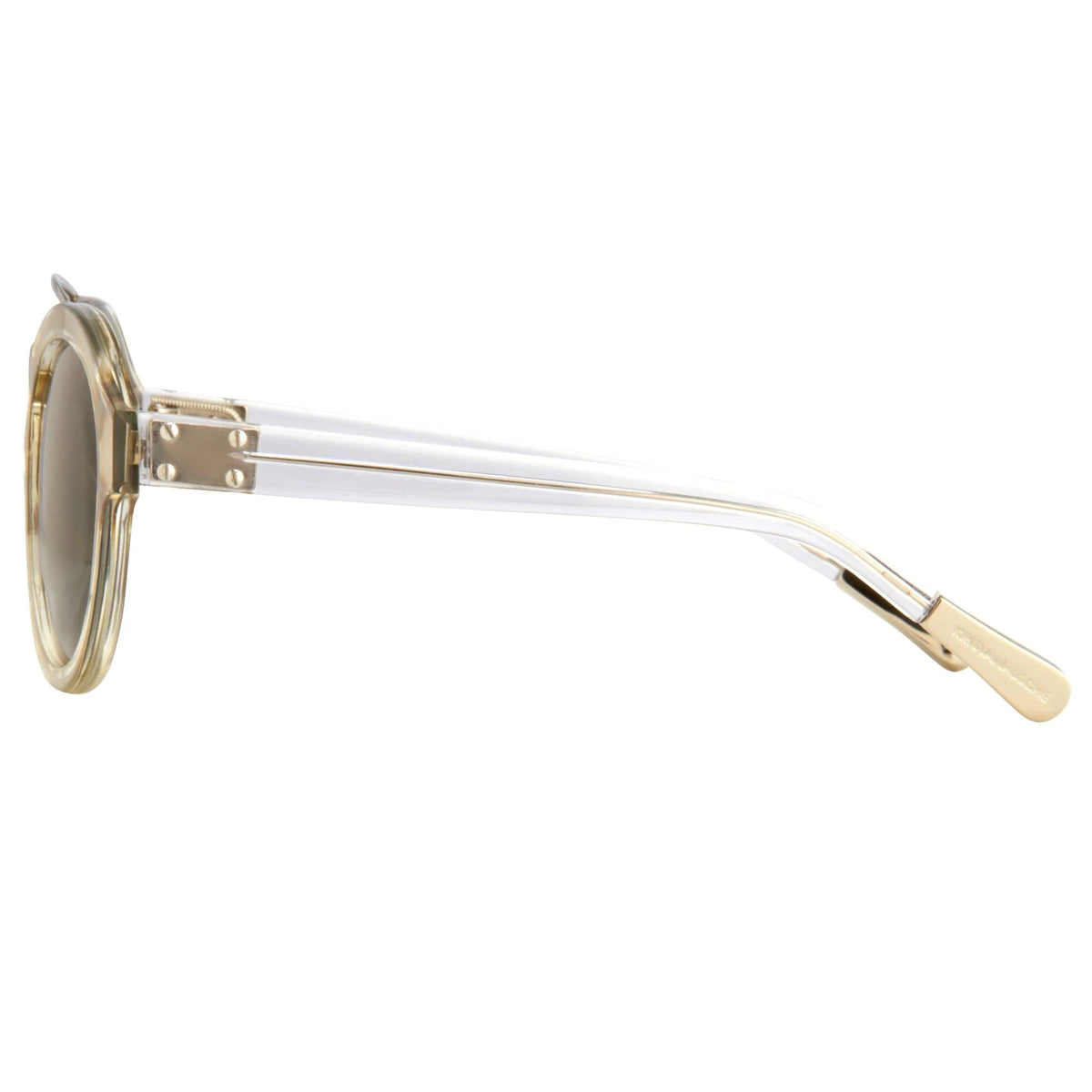 Kris Van Assche Sunglasses Double Bridge Round Clear and Grey