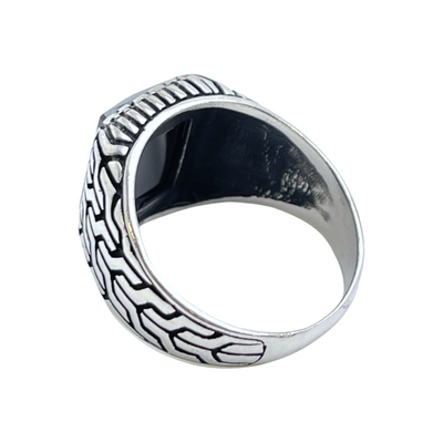 925 Silver Onyx Mens Ring