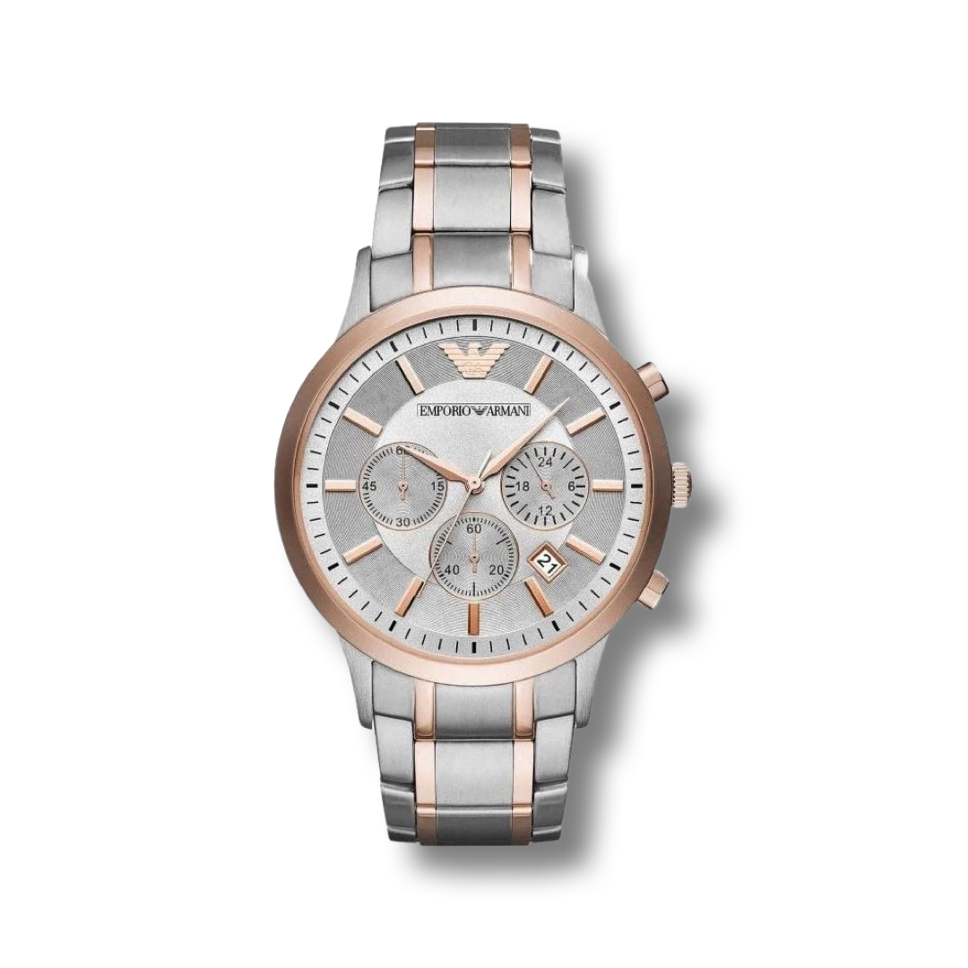 Rose gold and 2025 silver armani watch