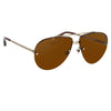 Ann Demeulemeester Sunglasses White Gold and Brown AD13C3SUN