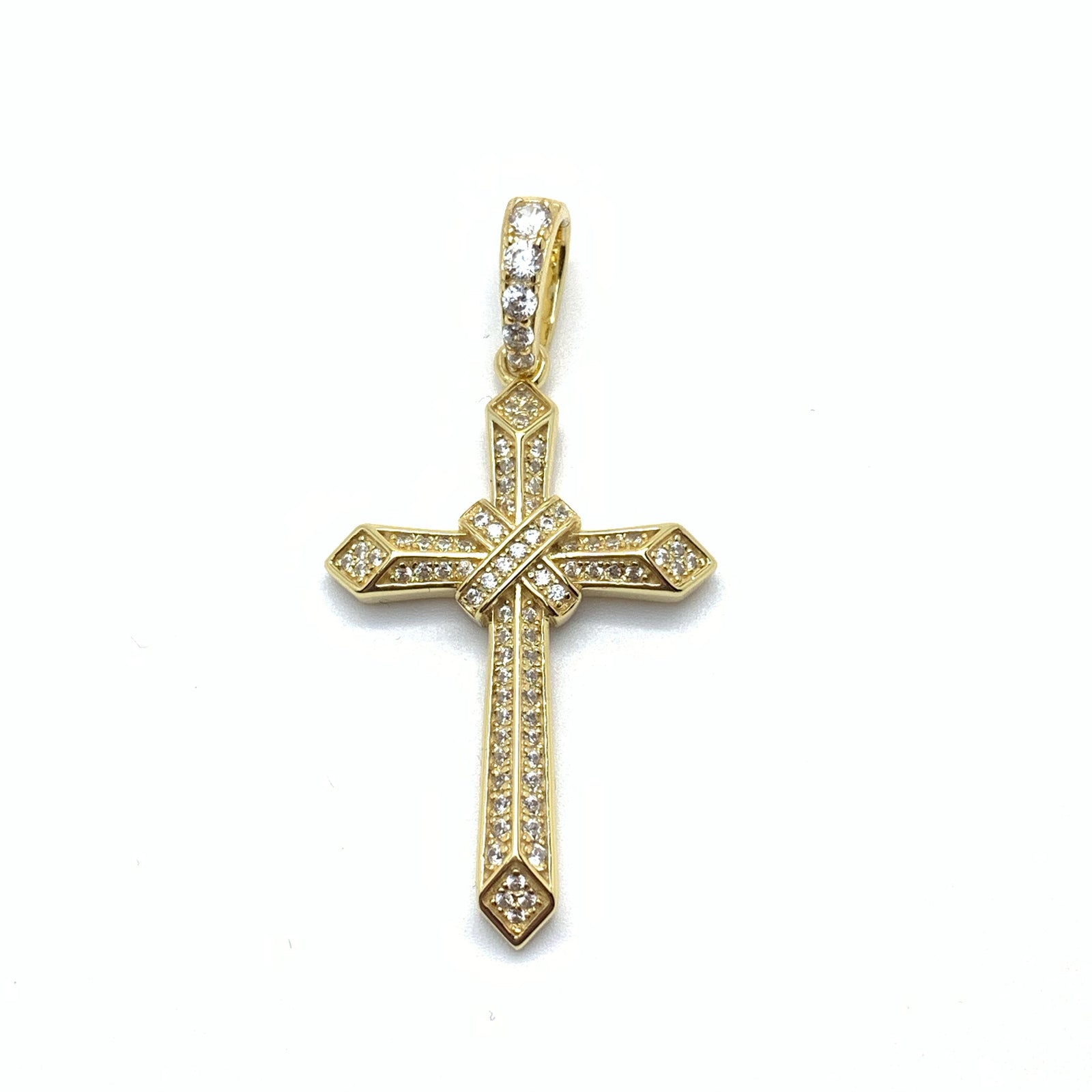 Iced Yellow Gold Cross
