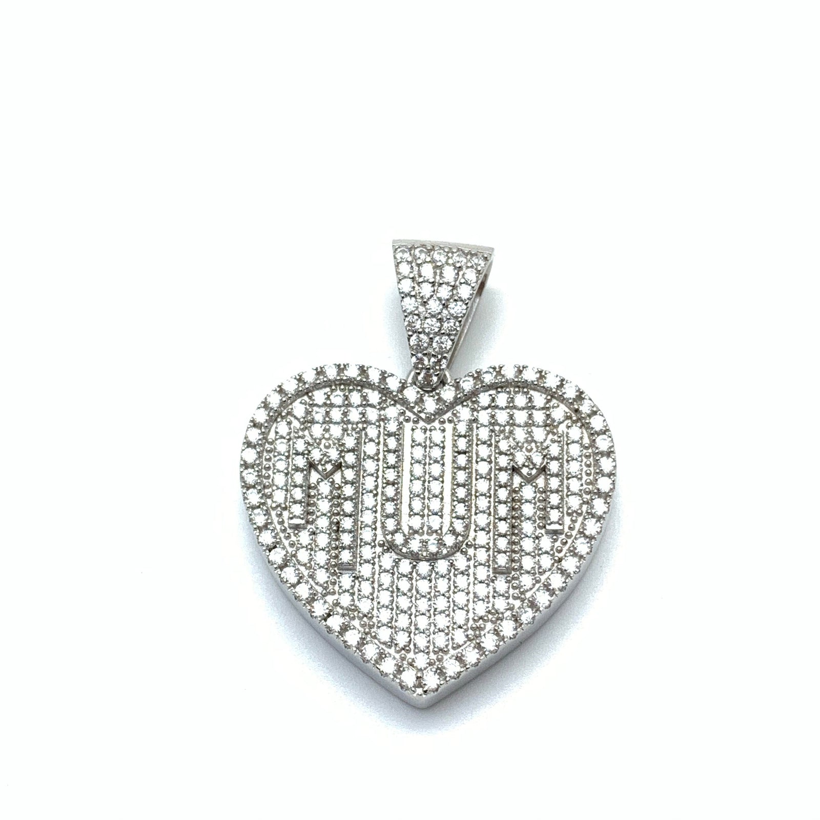 Iced Mum Heart Pendant
