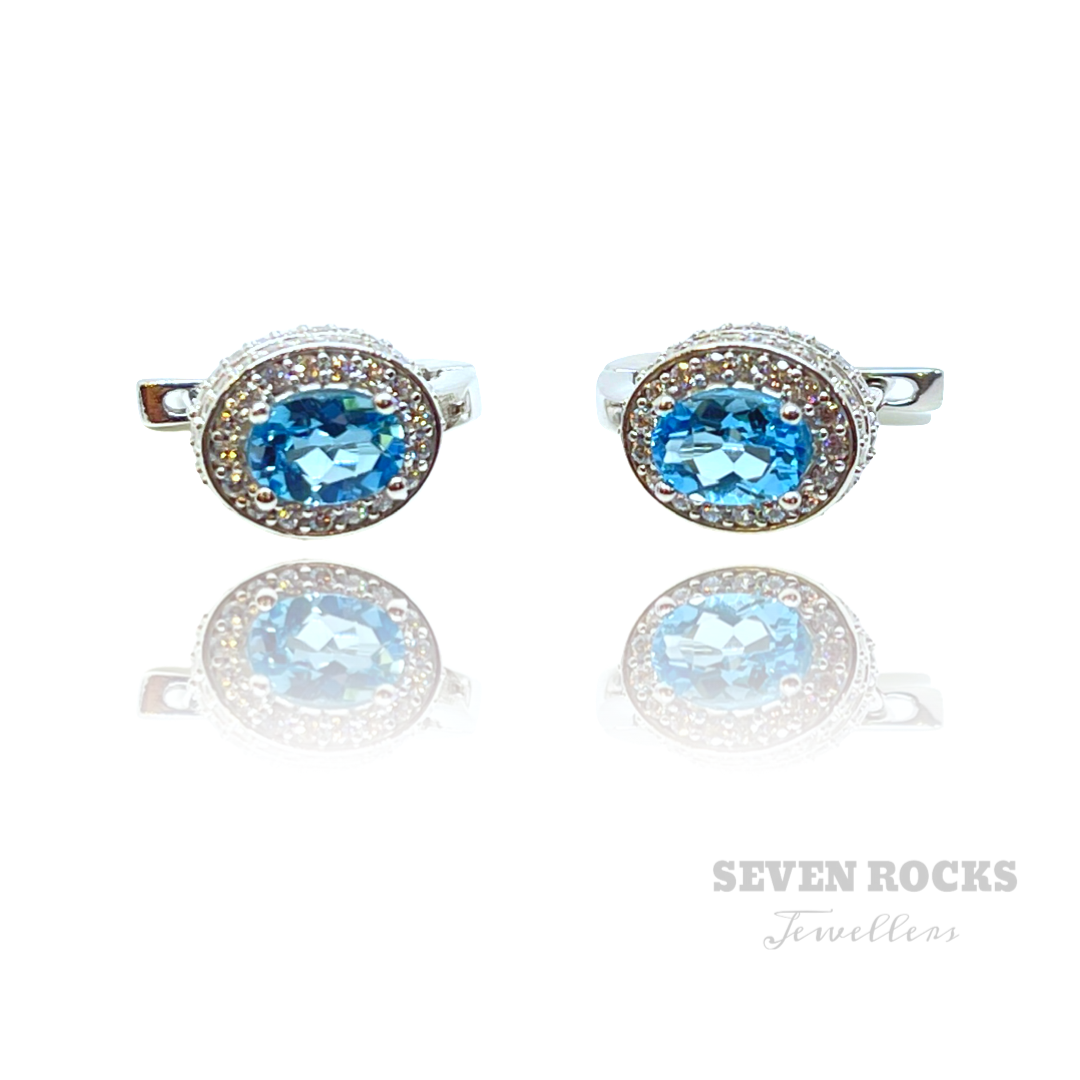 Topaz Silver Earrings