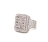 White Gold Iced Big Mike Ring