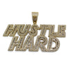 Hustle Hard Silver Pendant (Large)