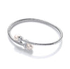 Cross Over Wire Bangle with Fresh Water Pearls JZBN010