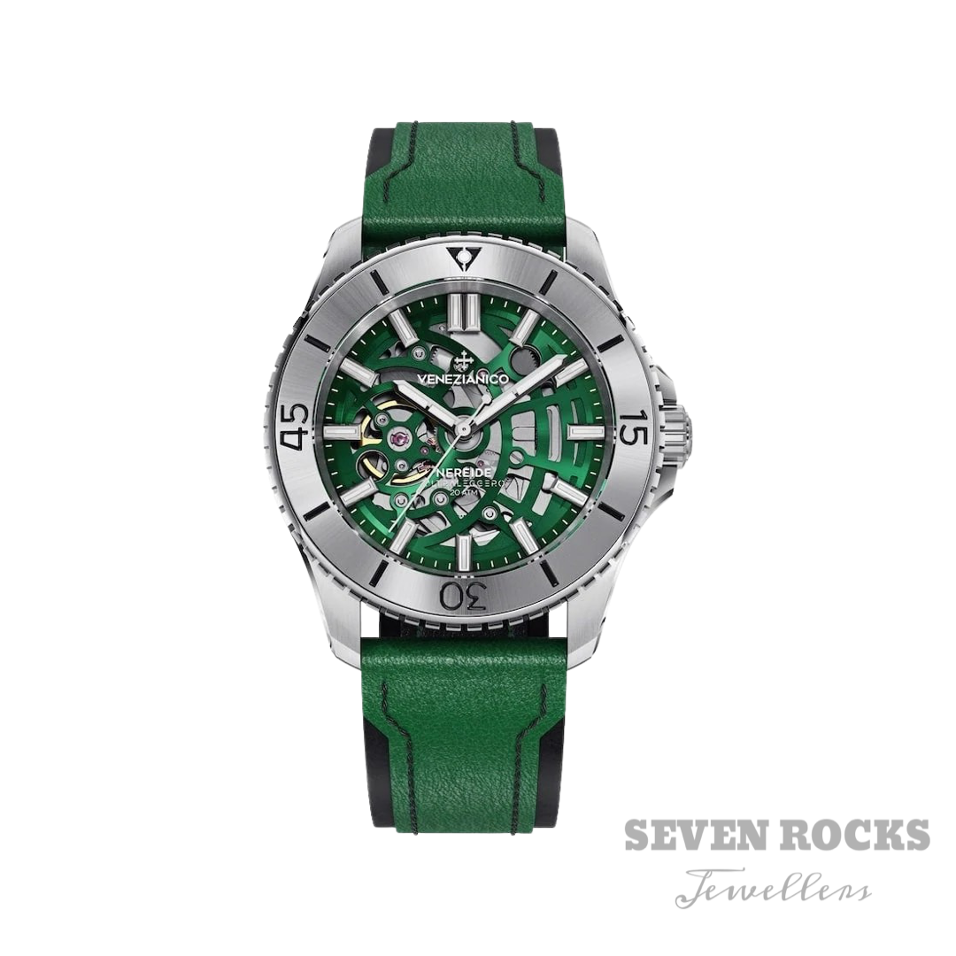 Venezianico Automatic Watch Nereide UltraLeggero Skeleton Green