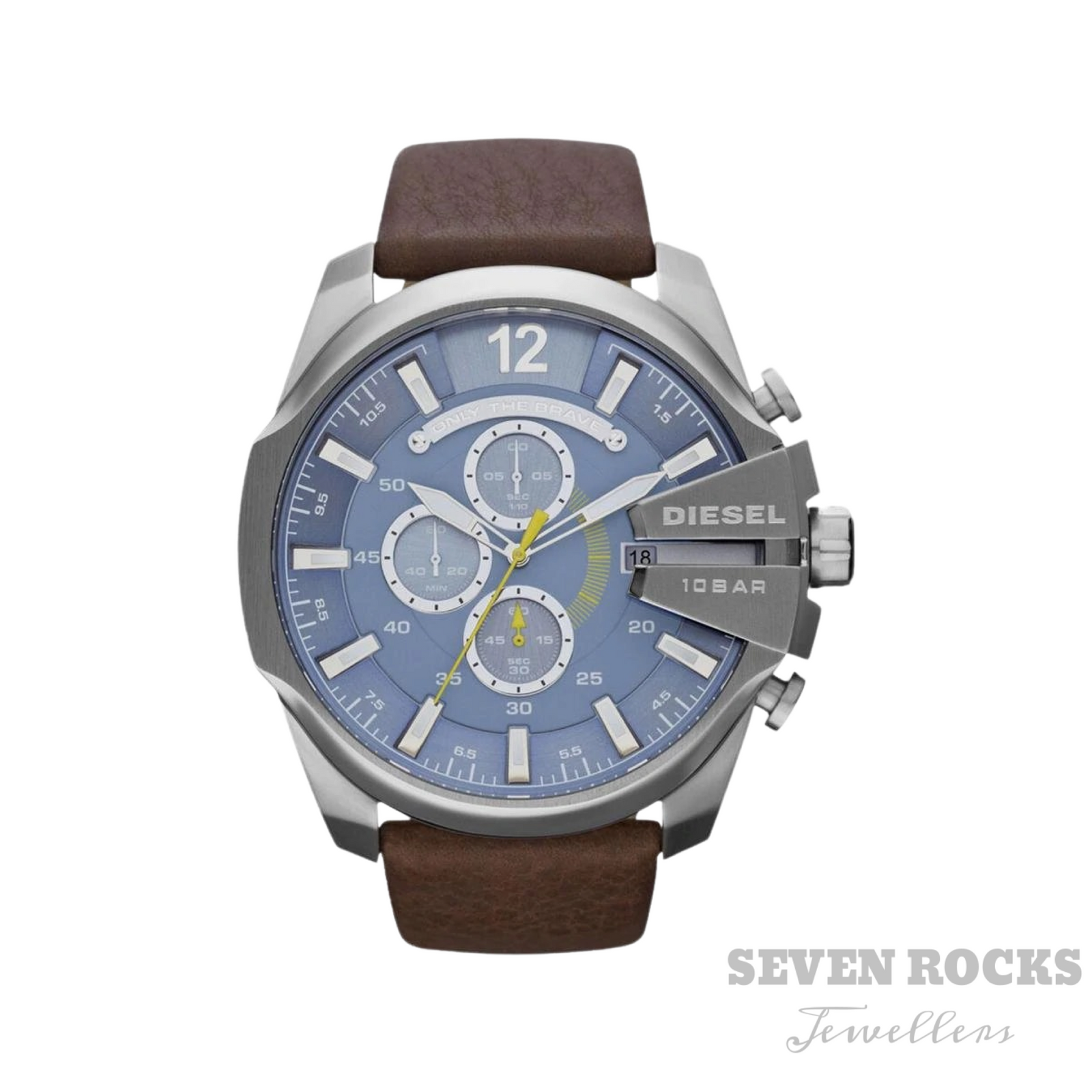 Diesel Men's Chronograph Watch Mega Chief Blue Brown DZ4281
