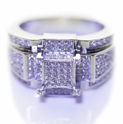 White Gold Iced Giovanni Ring