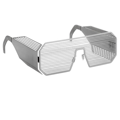 Boris Bidjan Saberi Sunglasses Shutter Rectangular Matte Silver BBS2C1SUN