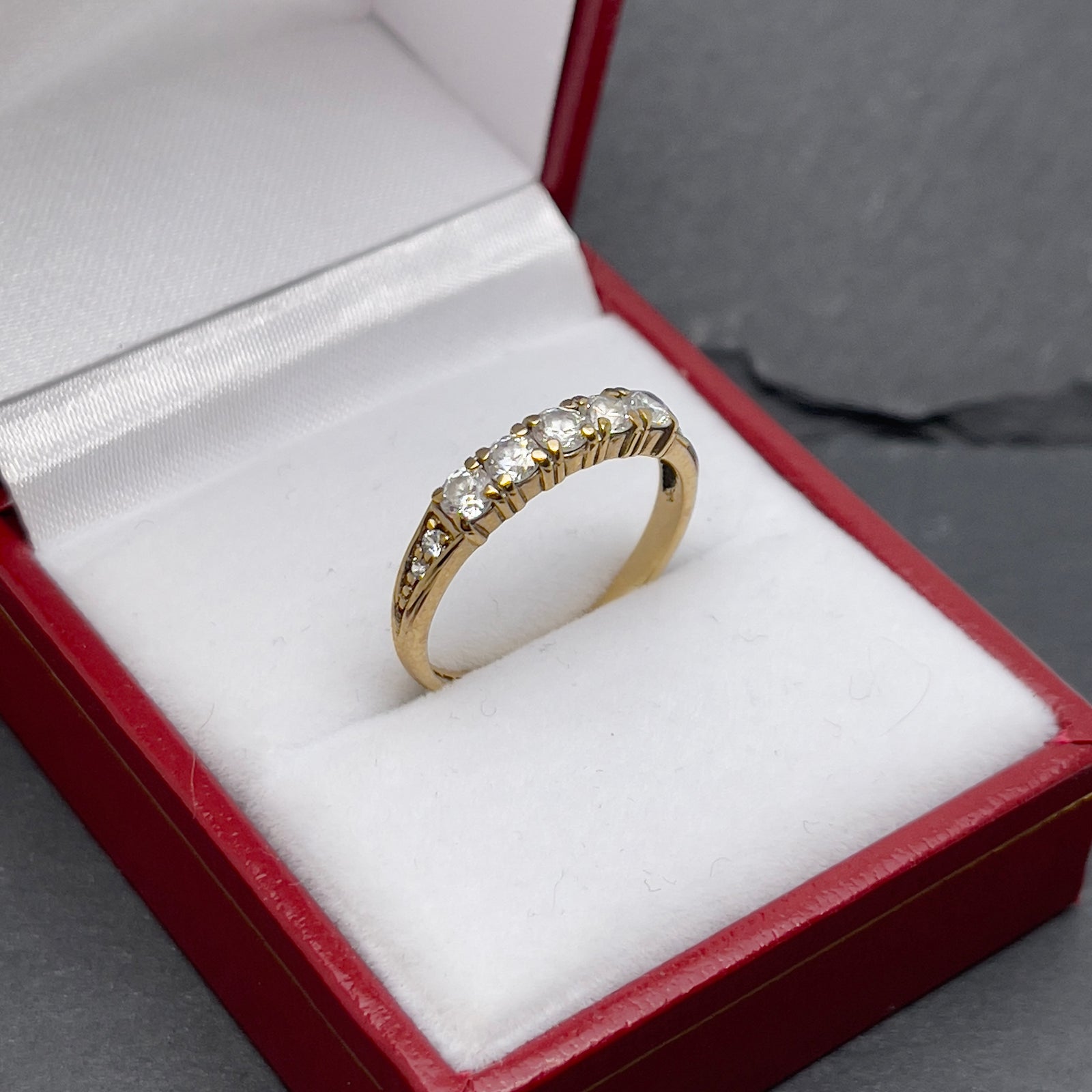 9 K Half eternity CZ ring