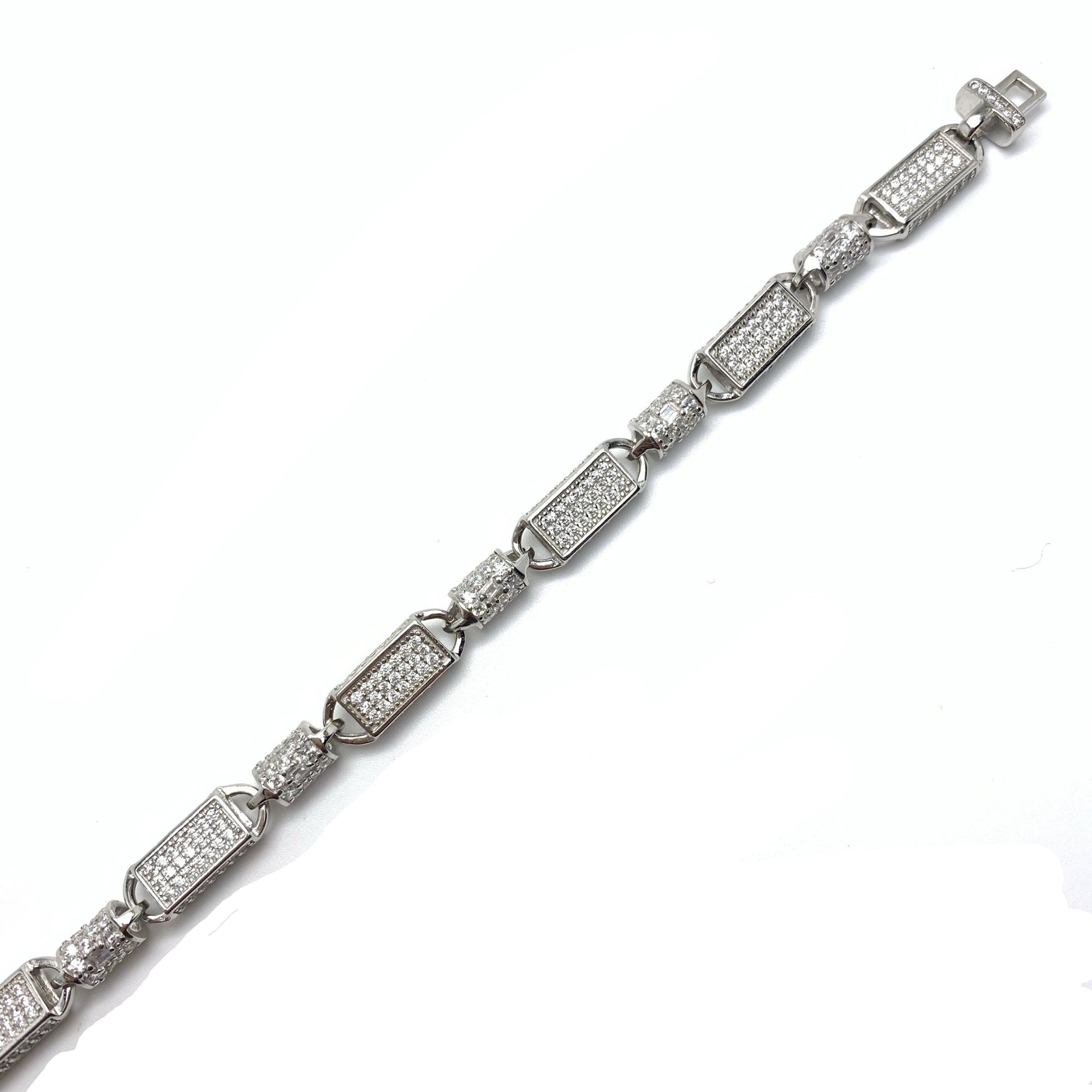 Iced White Gold Rectangle Chain