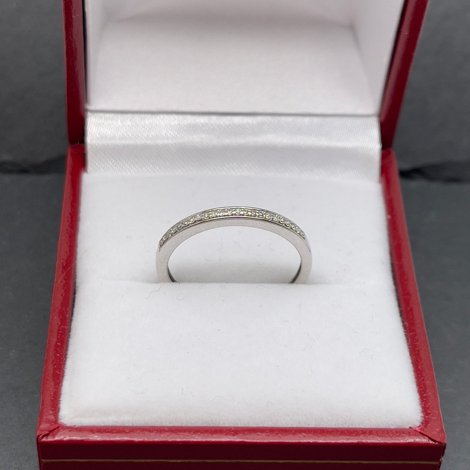 9 k white gold diamond half eternity