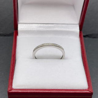 9 k white gold diamond half eternity