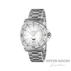 Gucci Men's Watch Dive White Silver YA136302 Seven Rocks