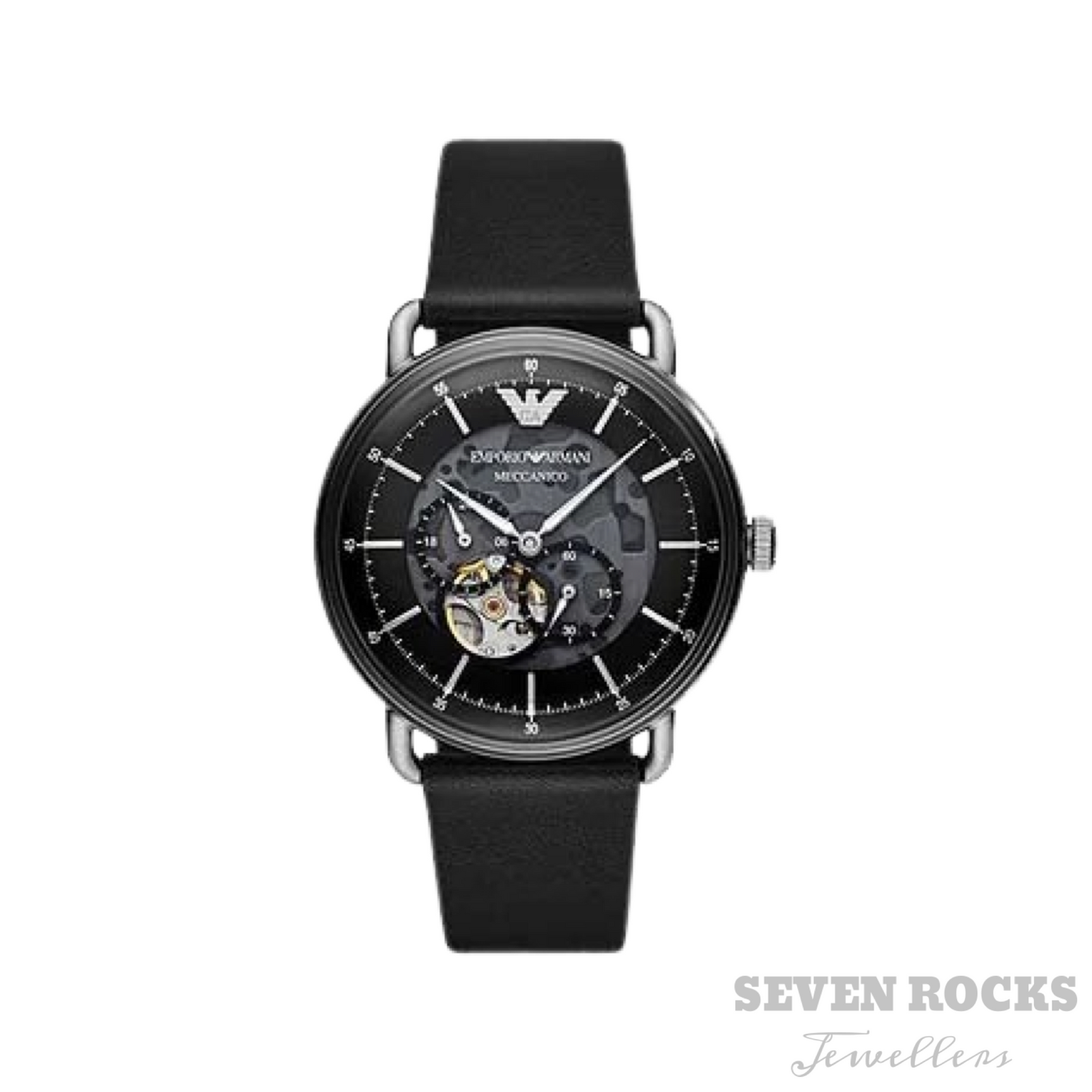 Emporio Armani Men's Automatic Watch Meccanico Black Skeleton AR60026
