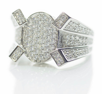 White Gold Iced Spartan Ring