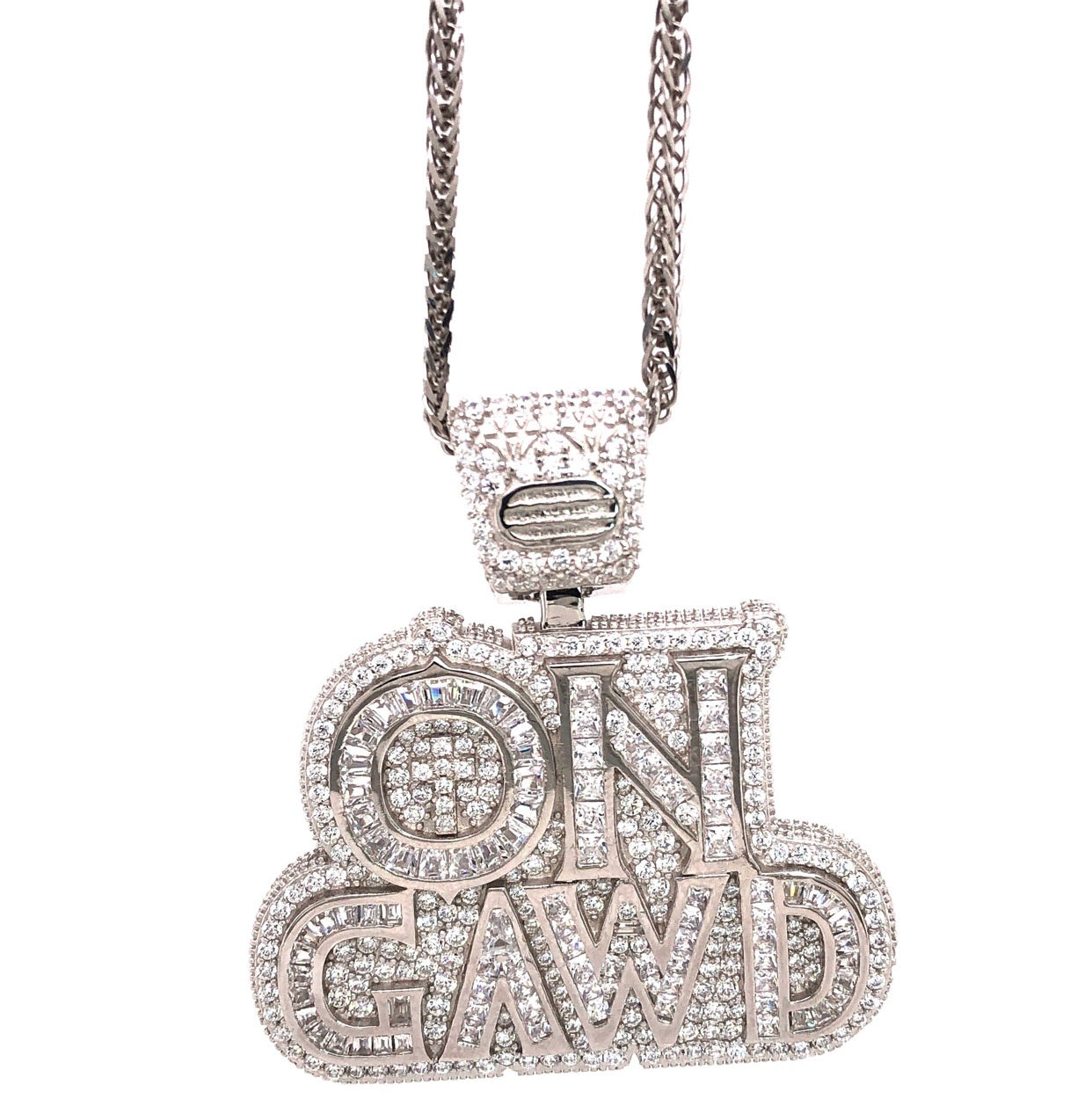 Iced On GAWD  Silver Pendant