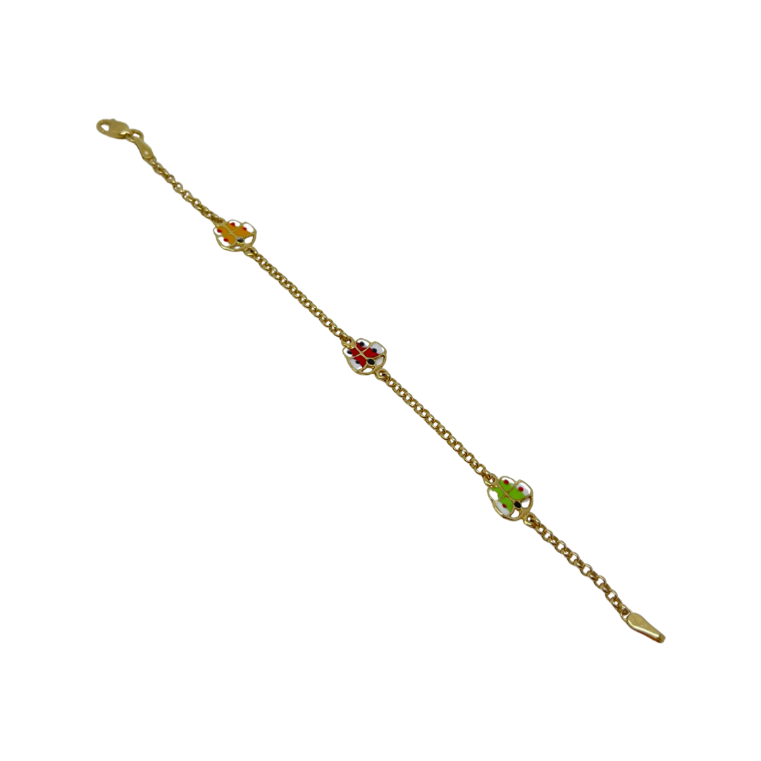 Baby bracelet butterflies 14k