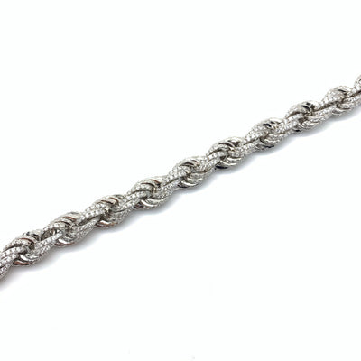 Chunky White Gold  Iced Out Rope Chain