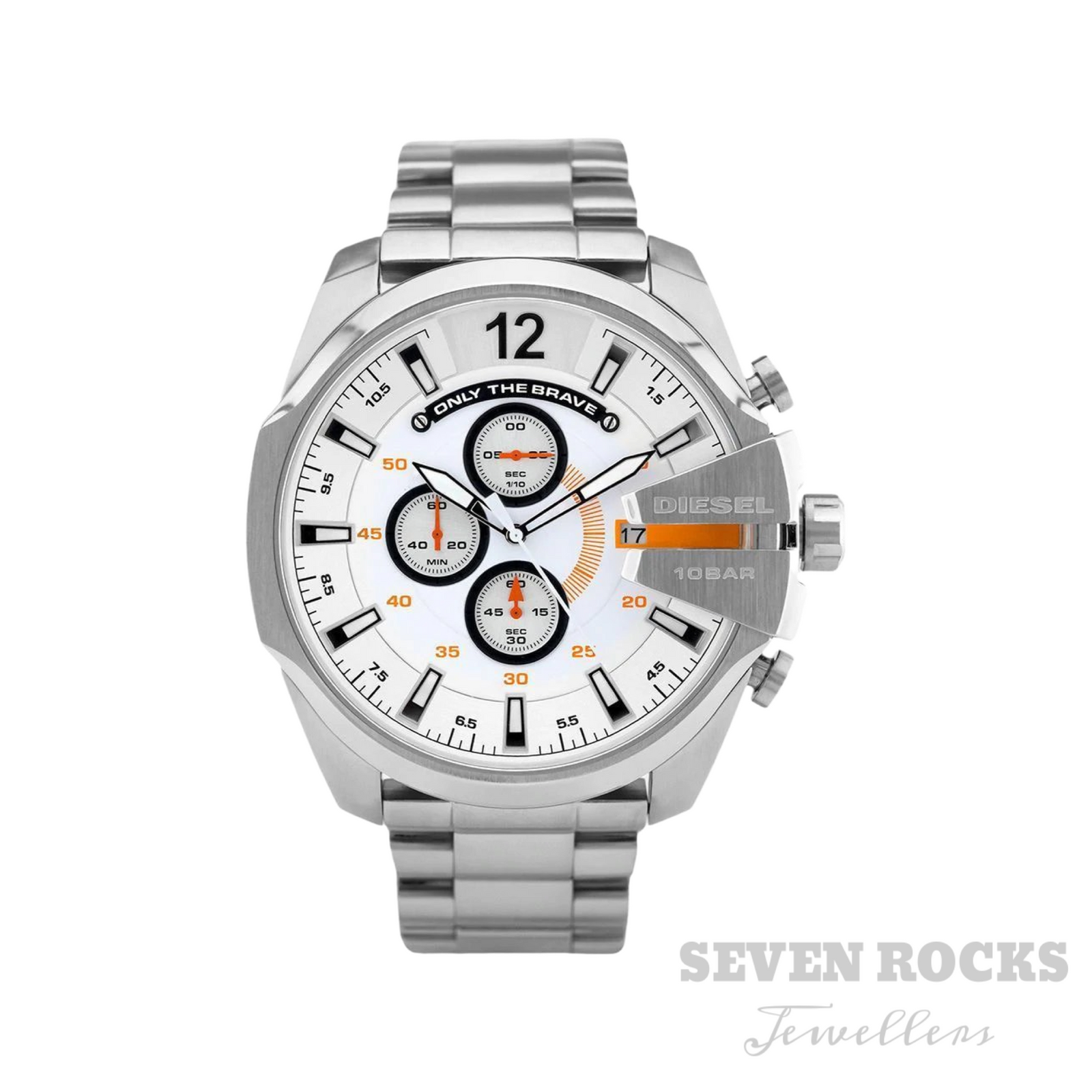 Diesel Men's Chronograph Watch Mega Chief Black White DZ4328