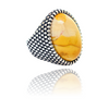 925 Silver Agate Mens Ring
