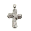 Iced Baguette Silver Cross