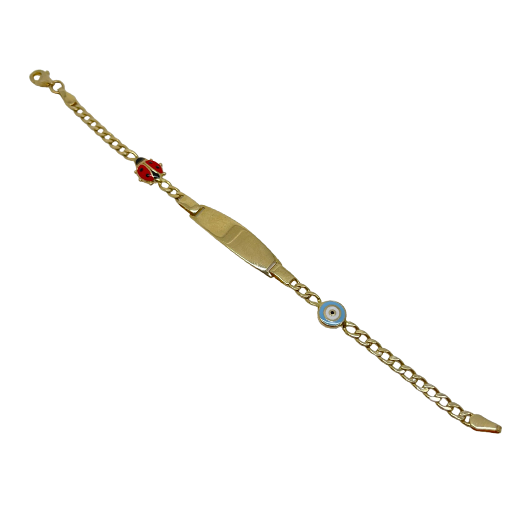 14 Yellow Gold Baby bracelet ladybird