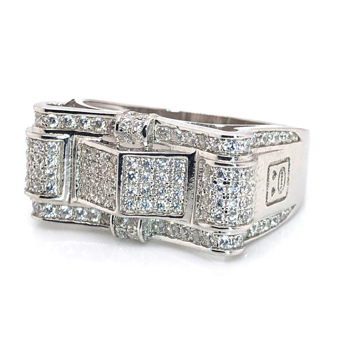 White Gold Iced Steffa Cold Ring