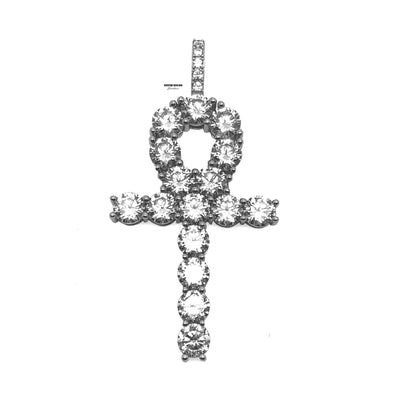 Iced Silver Tennis Ankh