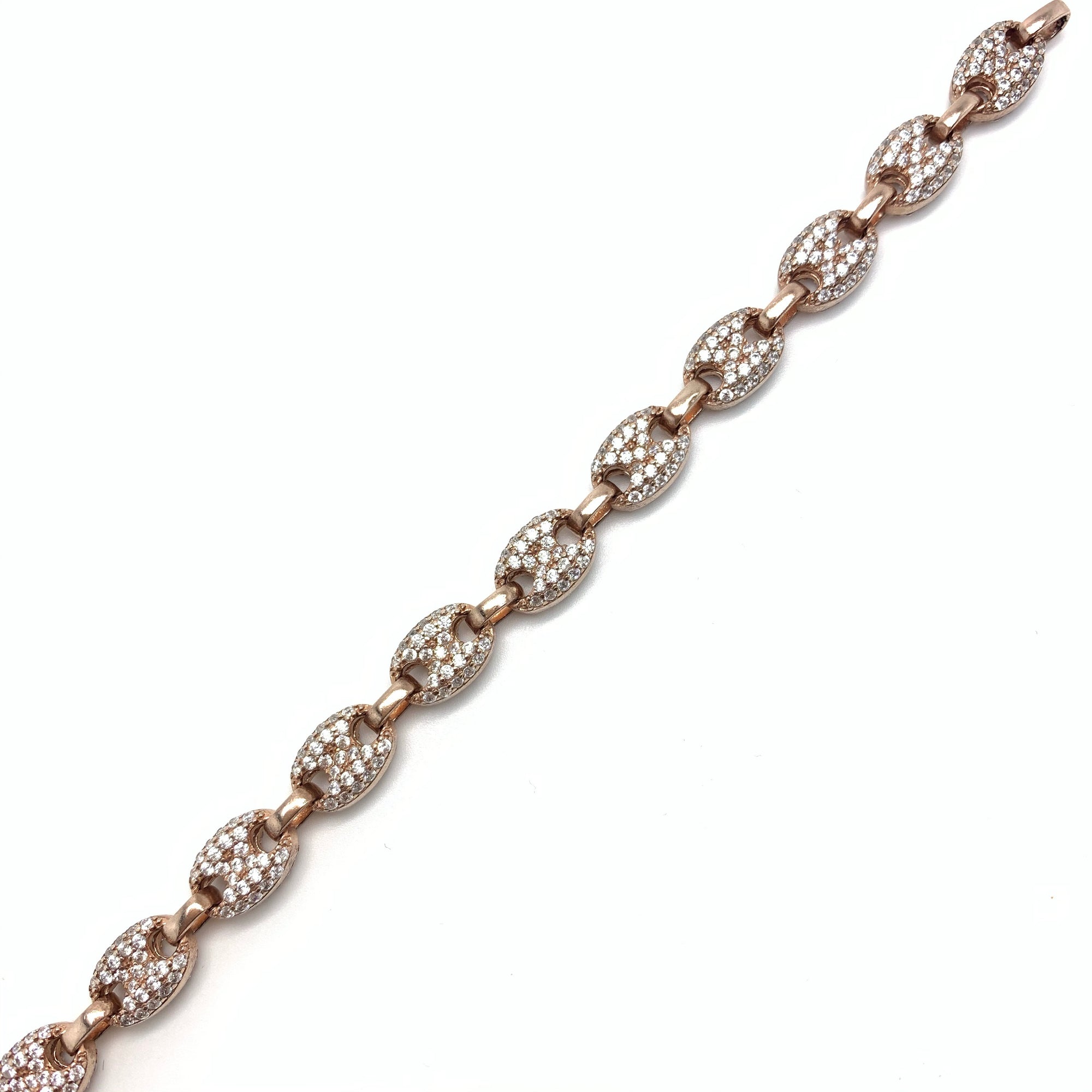 Iced Rose Gold Gucci Link Chain (Long 36”inches)
