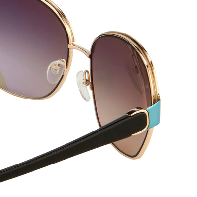 Oscar De La Renta Sunglasses Oversized Aquamarine Enamel and Grey ODLR50C1SUN