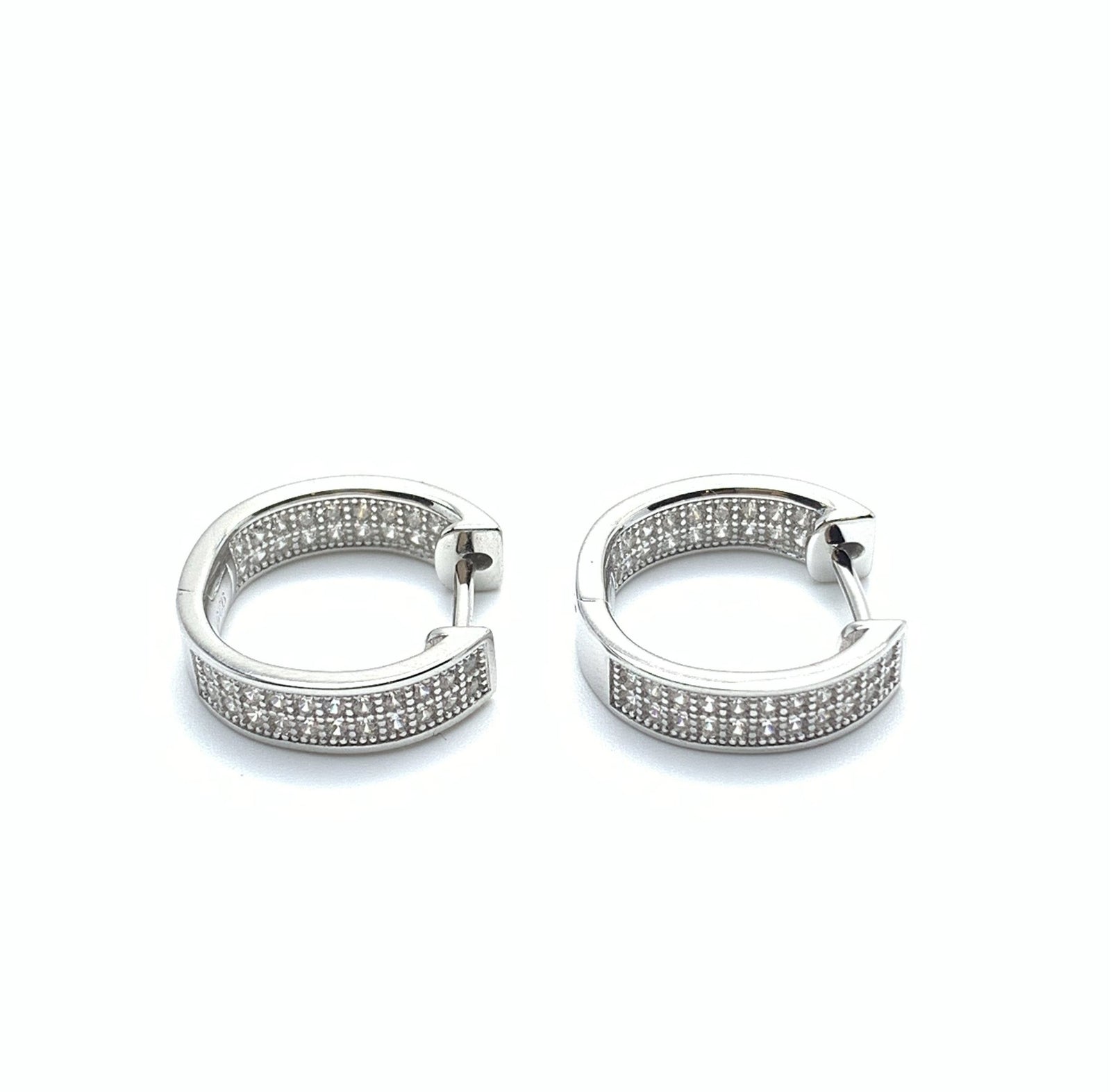 2 Row CZ Hoops Earrings