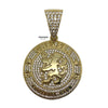 Iced Chelsea Silver Pendant Yellow Gold Finish