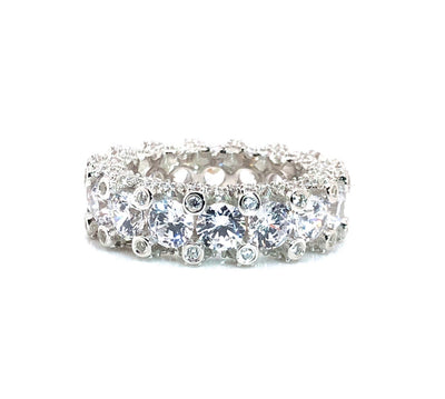 White Gold Icy Cluster Ring