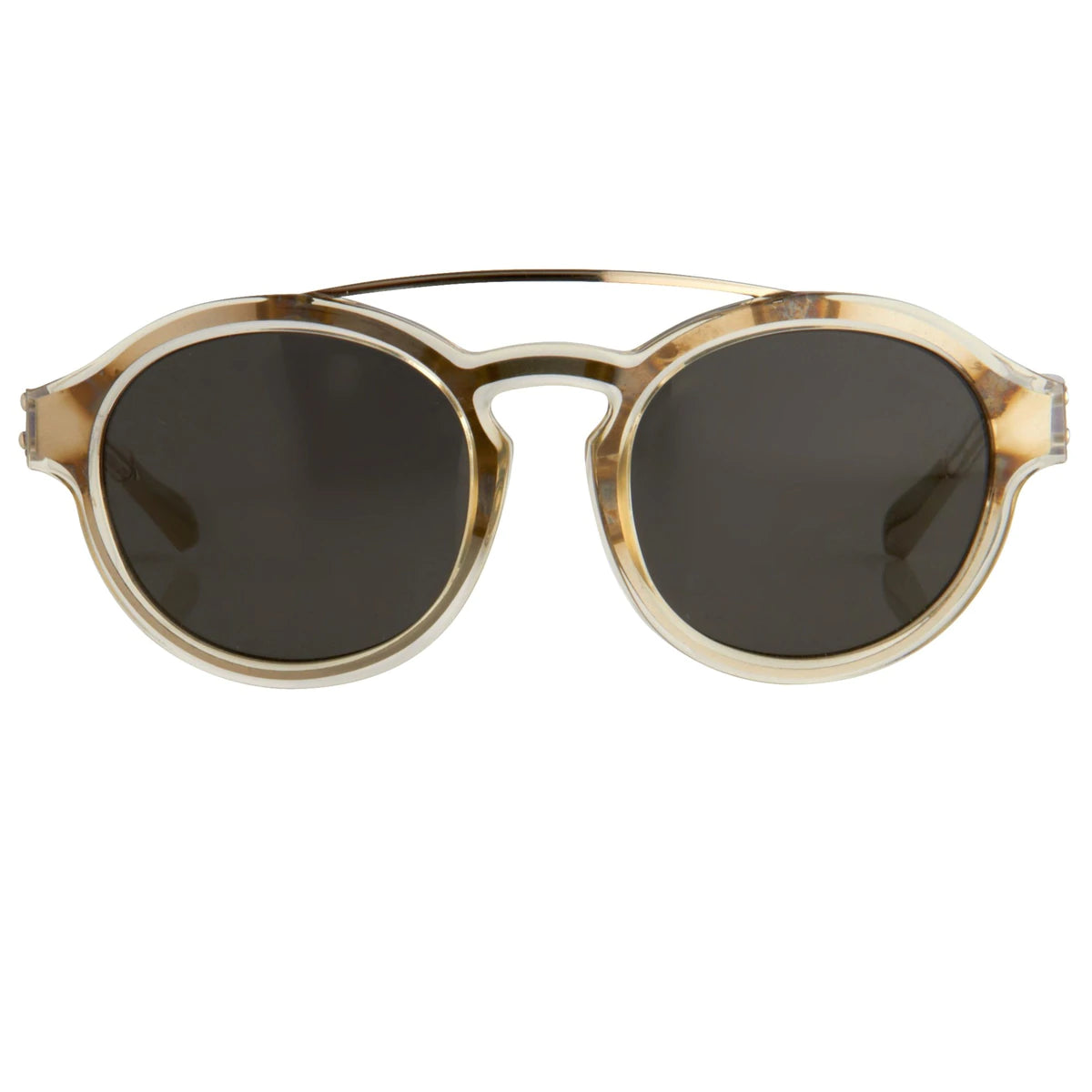 Kris Van Assche Sunglasses Double Bridge Round Clear and Grey KVA11C7SUN