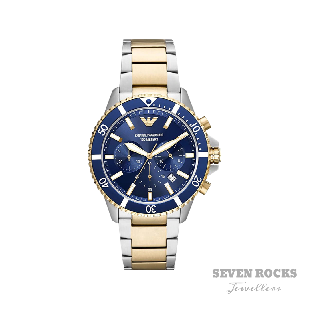 Emporio armani deals blue dial