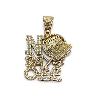 Iced No Days Off Silver Pendant