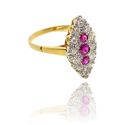 18 K Diamond Ruby Ring