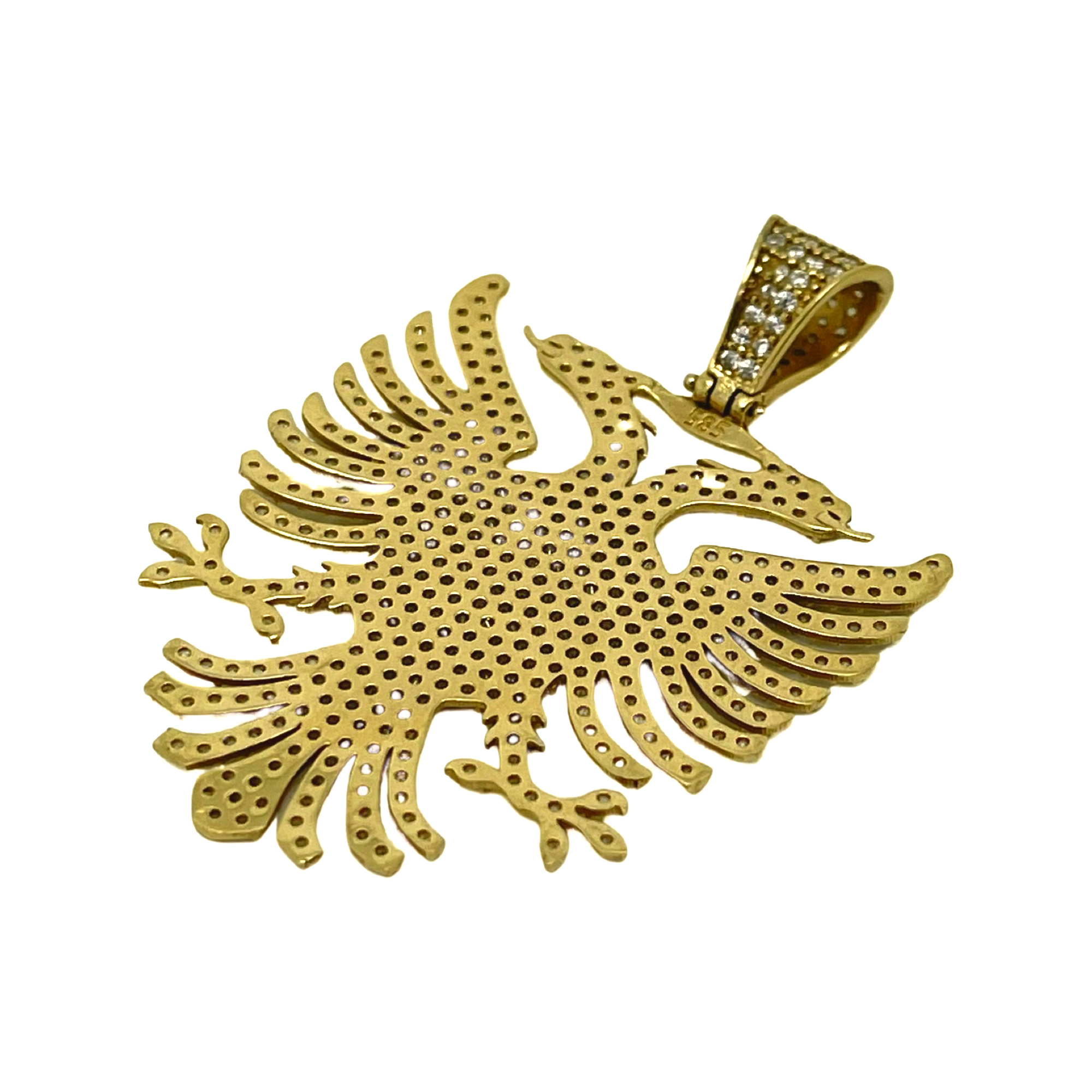 14 K Yellow Gold Albanian Eagle Pendant Seven Rocks