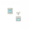 Coloured aquamarine silver studs