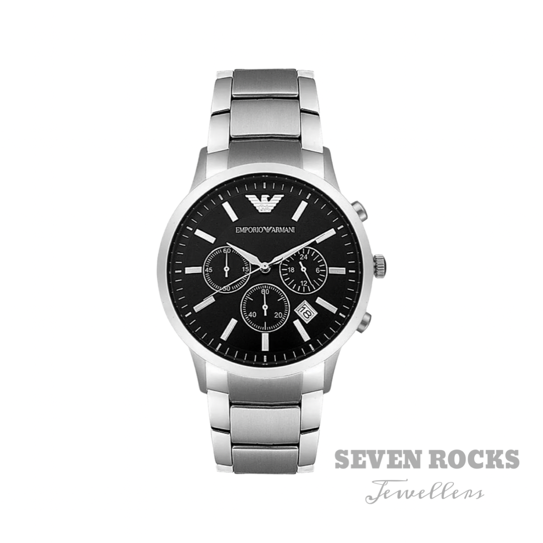 Emporio Armani Men's Renato Chronograph Watch Black AR2434 Seven