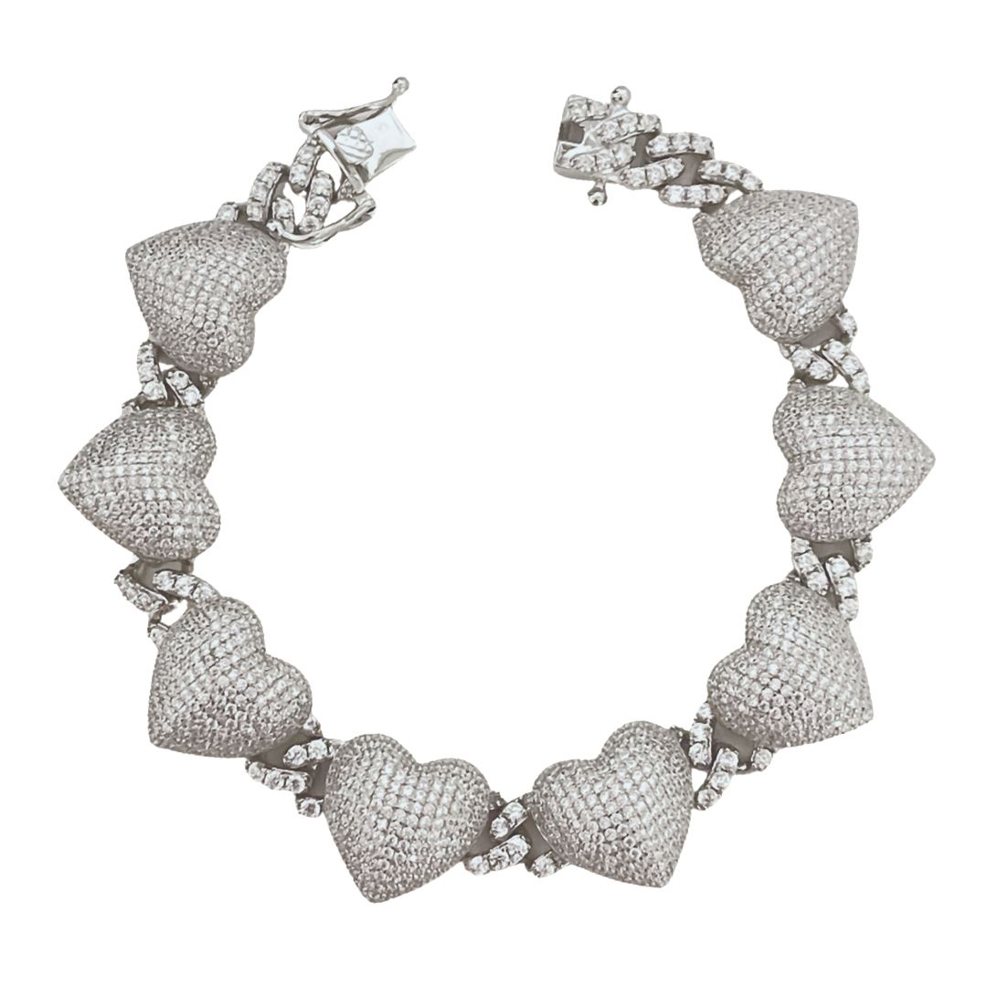 Heart Cuban Bracelet