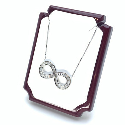 White Gold Iced Infinity Necklace