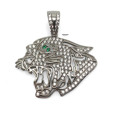 2D Tiger Head Silver  Pendant